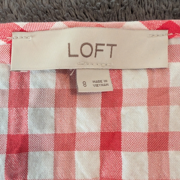 LOFT Red and White Checkered Dress - Picture 5 of 5